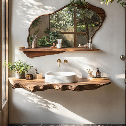 Handcrafted Wooden Vanity For Natural Bathroom Style