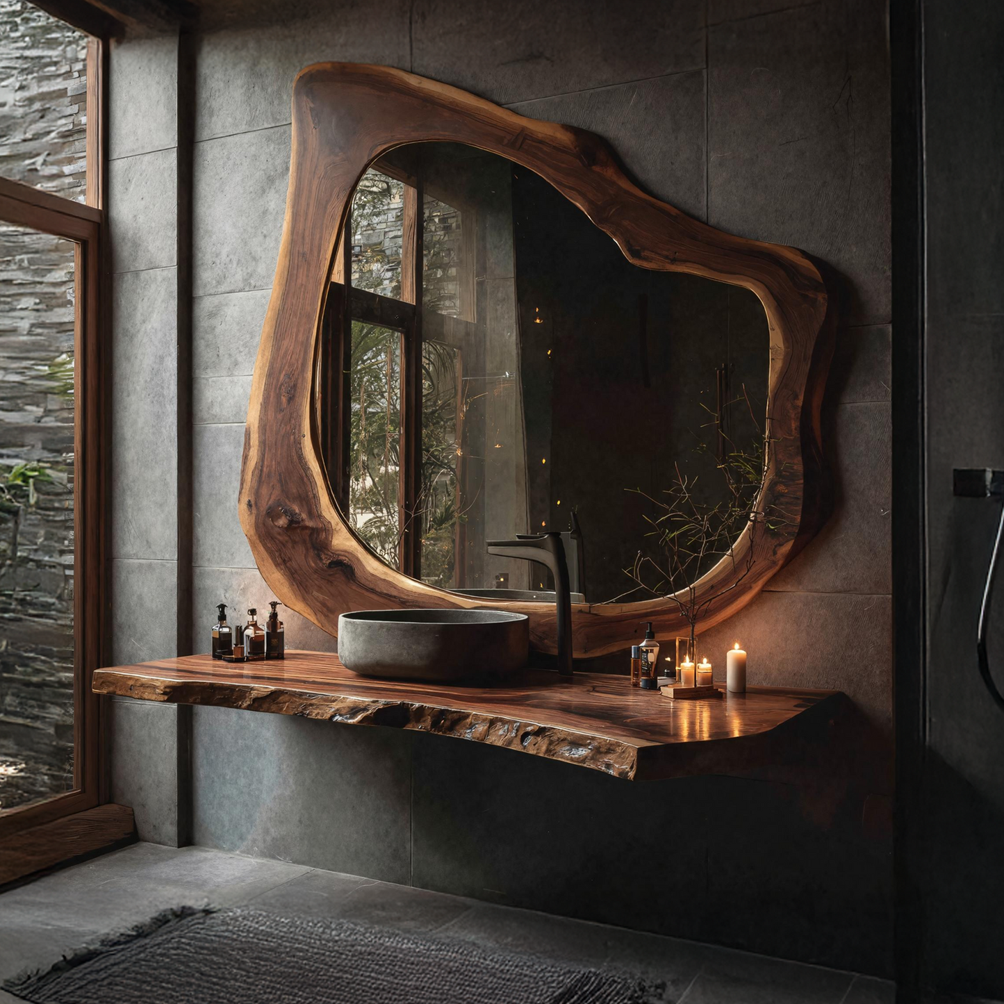 Handcrafted Live Edge Vanity For Compact Bathrooms