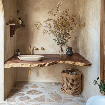 Mid Century Bathroom Vanity In Solid Wood Finish