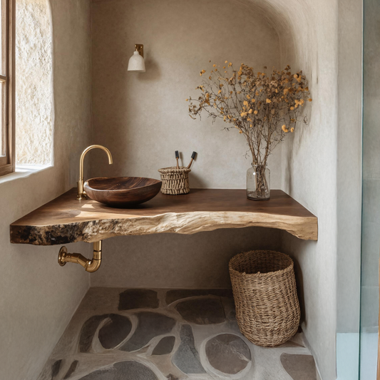 Solid Wood Floating Vanity For Farmhouse Bathroom