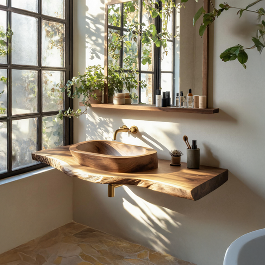 Handcrafted Vanity With Storage For Bathroom Design