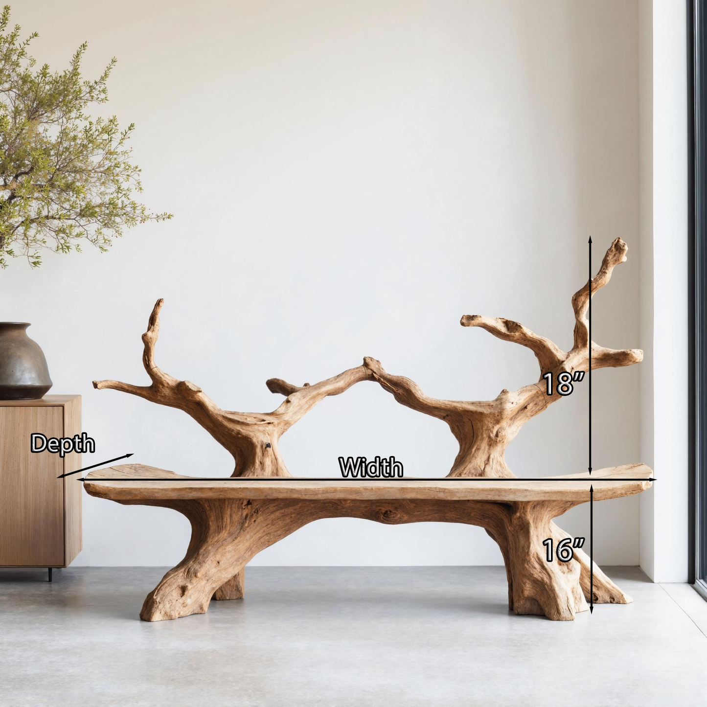 Mid Century Live Edge Bench For Elegant Patio