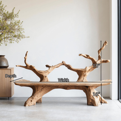 Mid Century Live Edge Bench For Elegant Patio