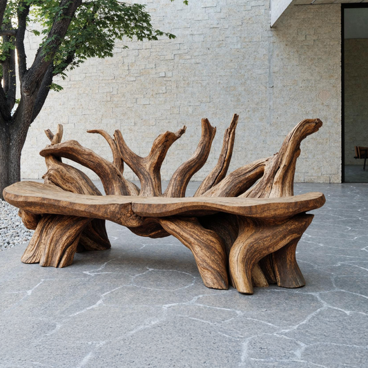 Mid Century Wooden Bench Outdoor Decor For Sleek Exteriors