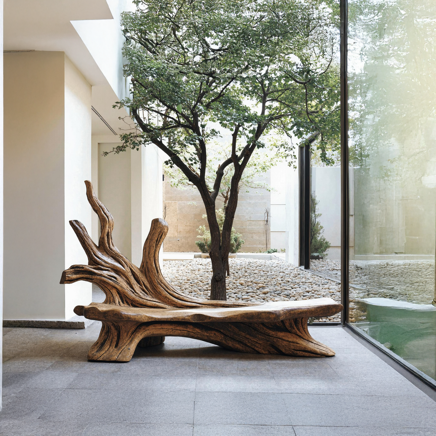 Farmhouse Branch Bench Outdoor Decor For Charming Backyards