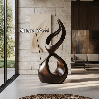 Rustic Large Wooden Sculpture For Outdoor Garden Style