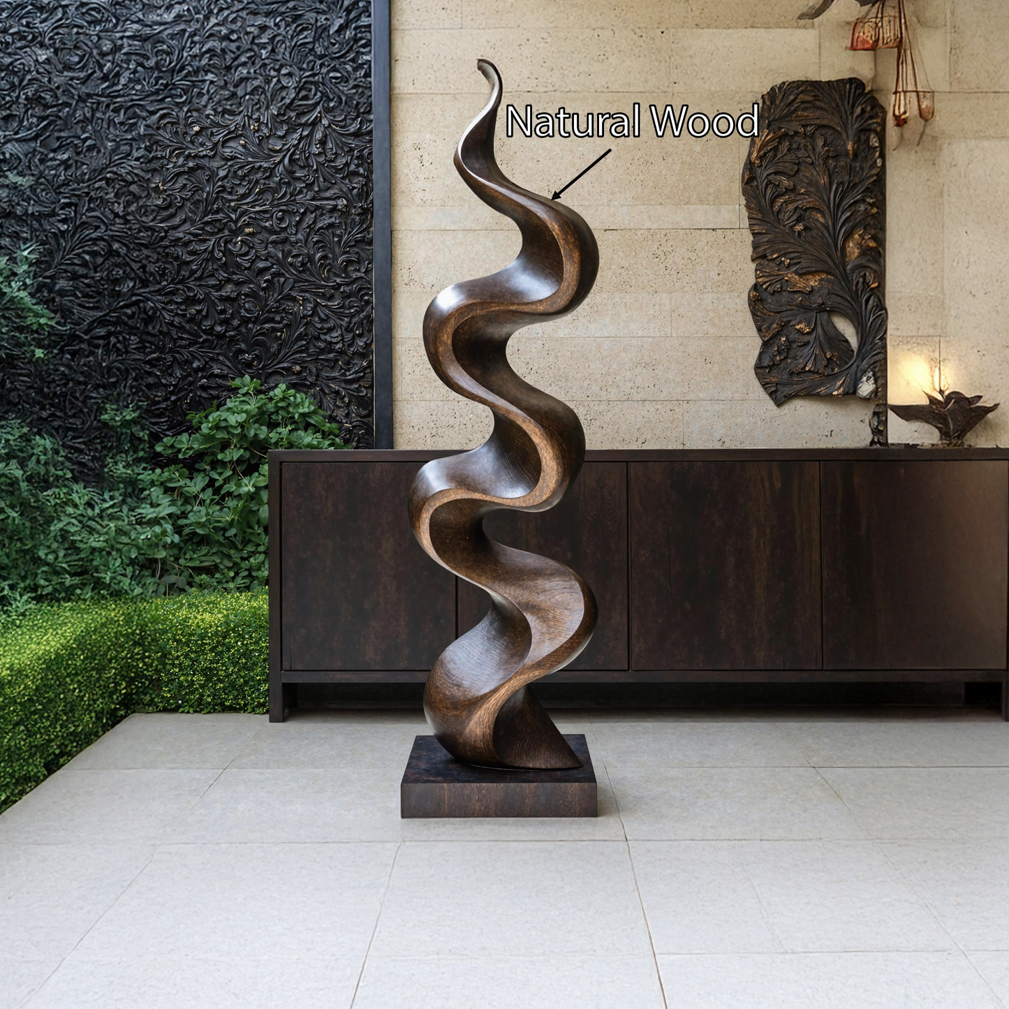 Rustic Large Wooden Sculpture For Garden