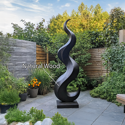 Mid Century Large Wooden Sculpture For Furniture Backdrop