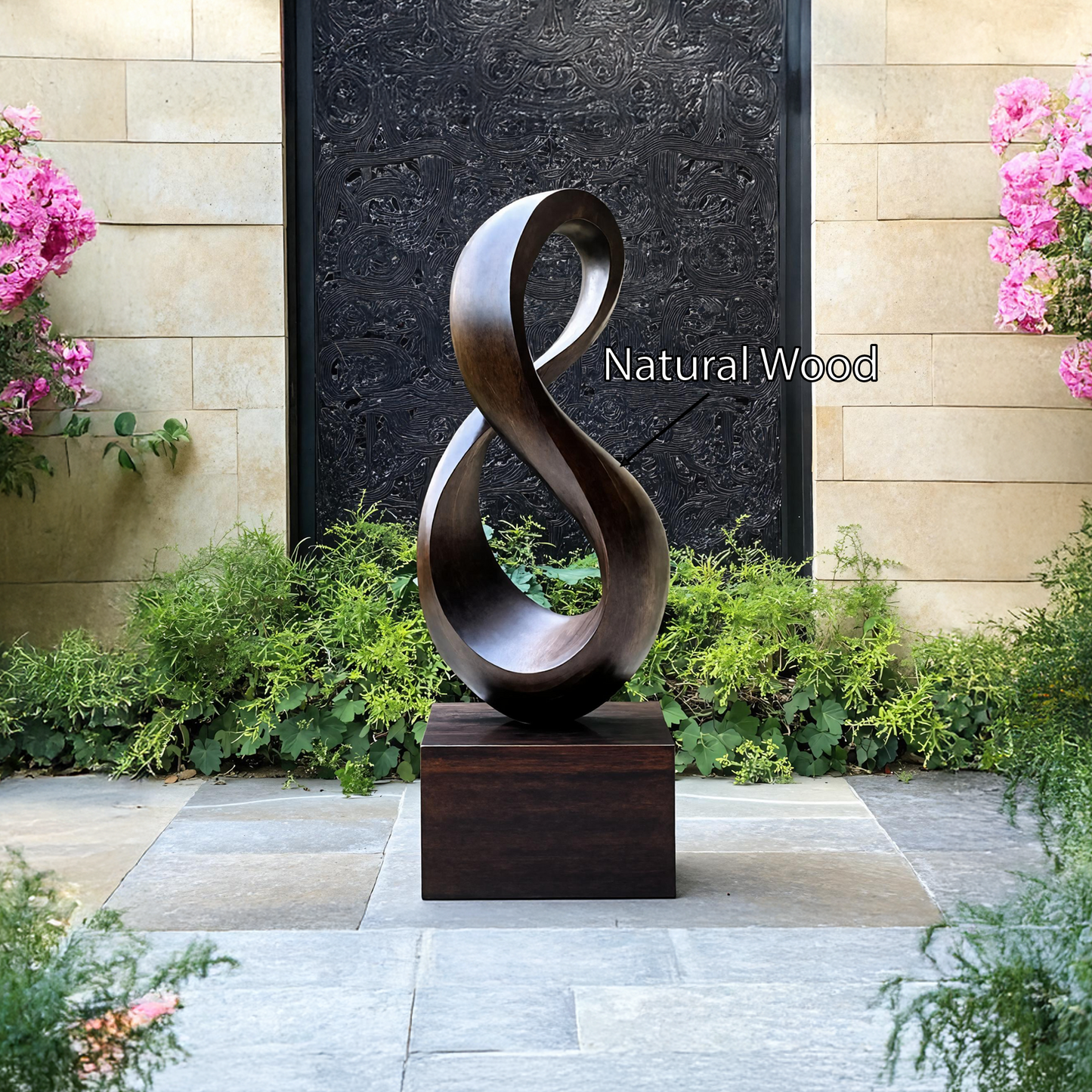 Farmhouse Large Wooden Sculpture For Living Room Accent