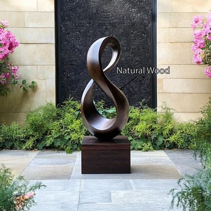 Farmhouse Large Wooden Sculpture For Living Room Accent