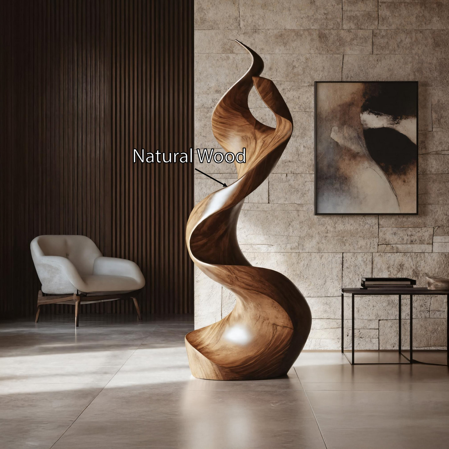 Rustic Large Wooden Sculpture For Furniture Art Feature