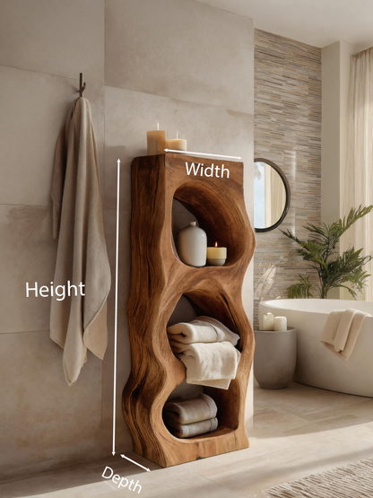 Organic Sculptural Bathroom Shelf For Towels Or Spa Essentials