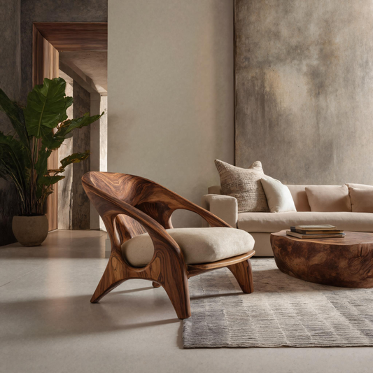 Modern Sculptural Accent Chair For Living Room
