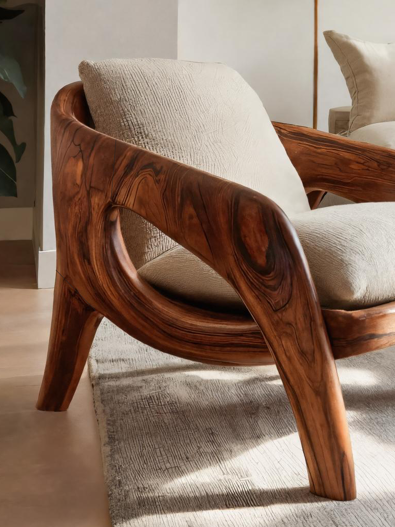 Contemporary Sculptural Lounge Chair For Living Room