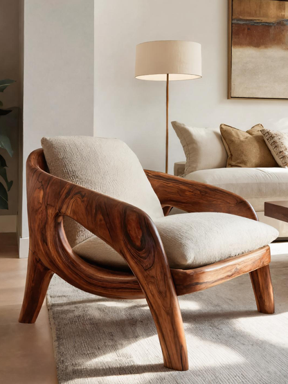 Contemporary Sculptural Lounge Chair For Living Room