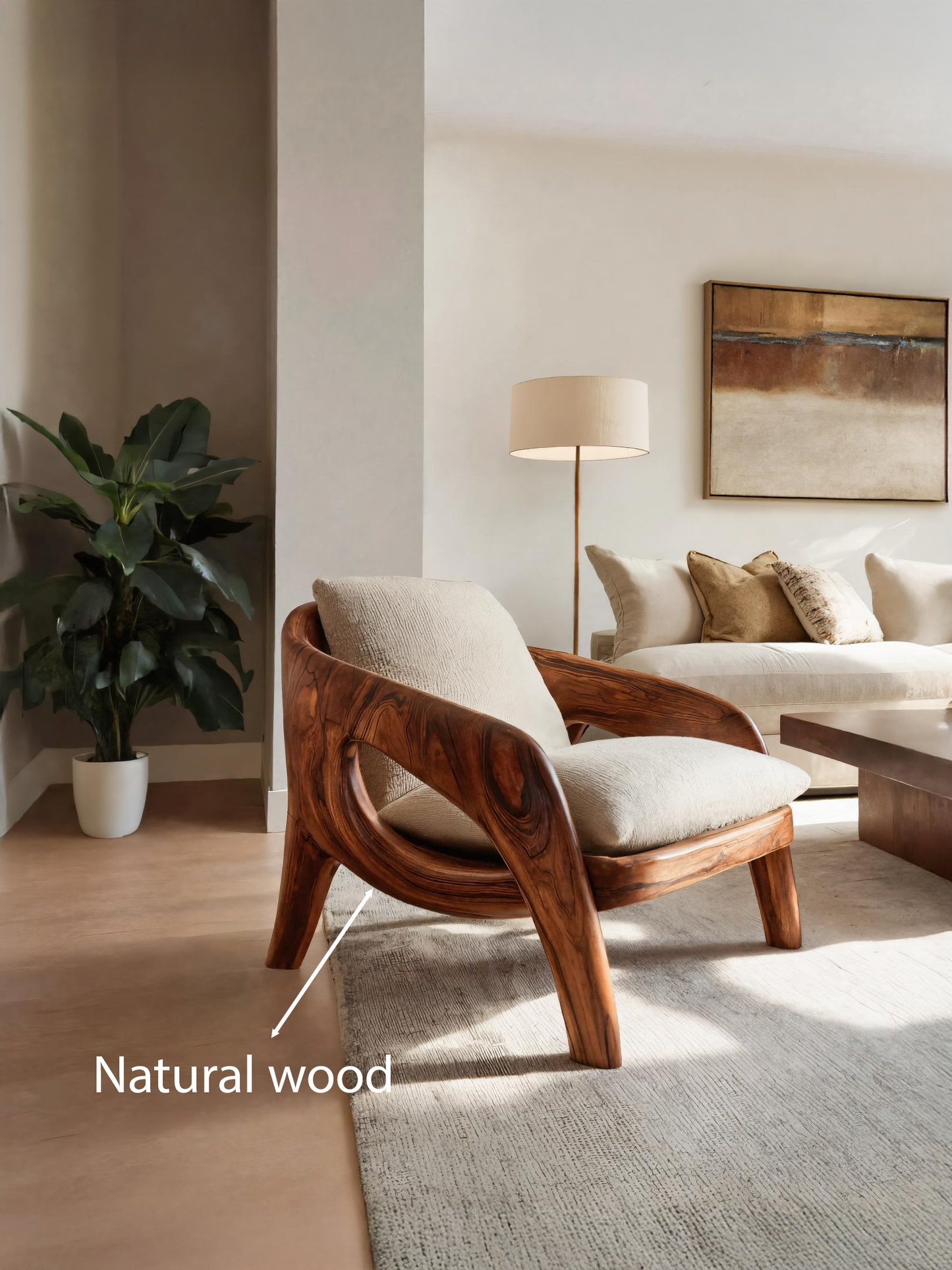 Contemporary Sculptural Lounge Chair For Living Room