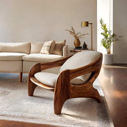 Modern Sculptural Accent Chair For Reading Corner