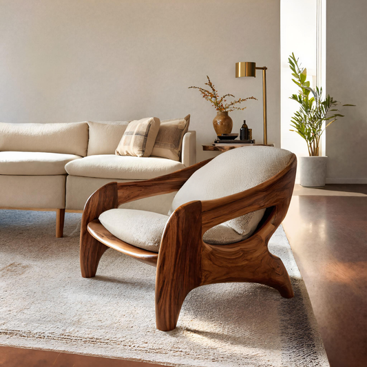 Modern Sculptural Accent Chair For Reading Corner