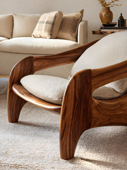 Modern Sculptural Accent Chair For Reading Corner