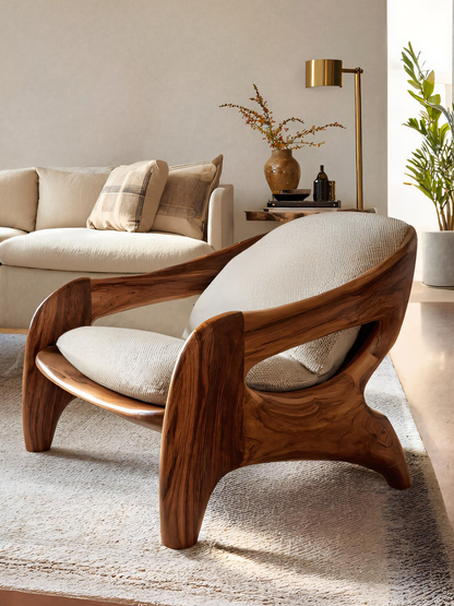 Modern Sculptural Accent Chair For Reading Corner