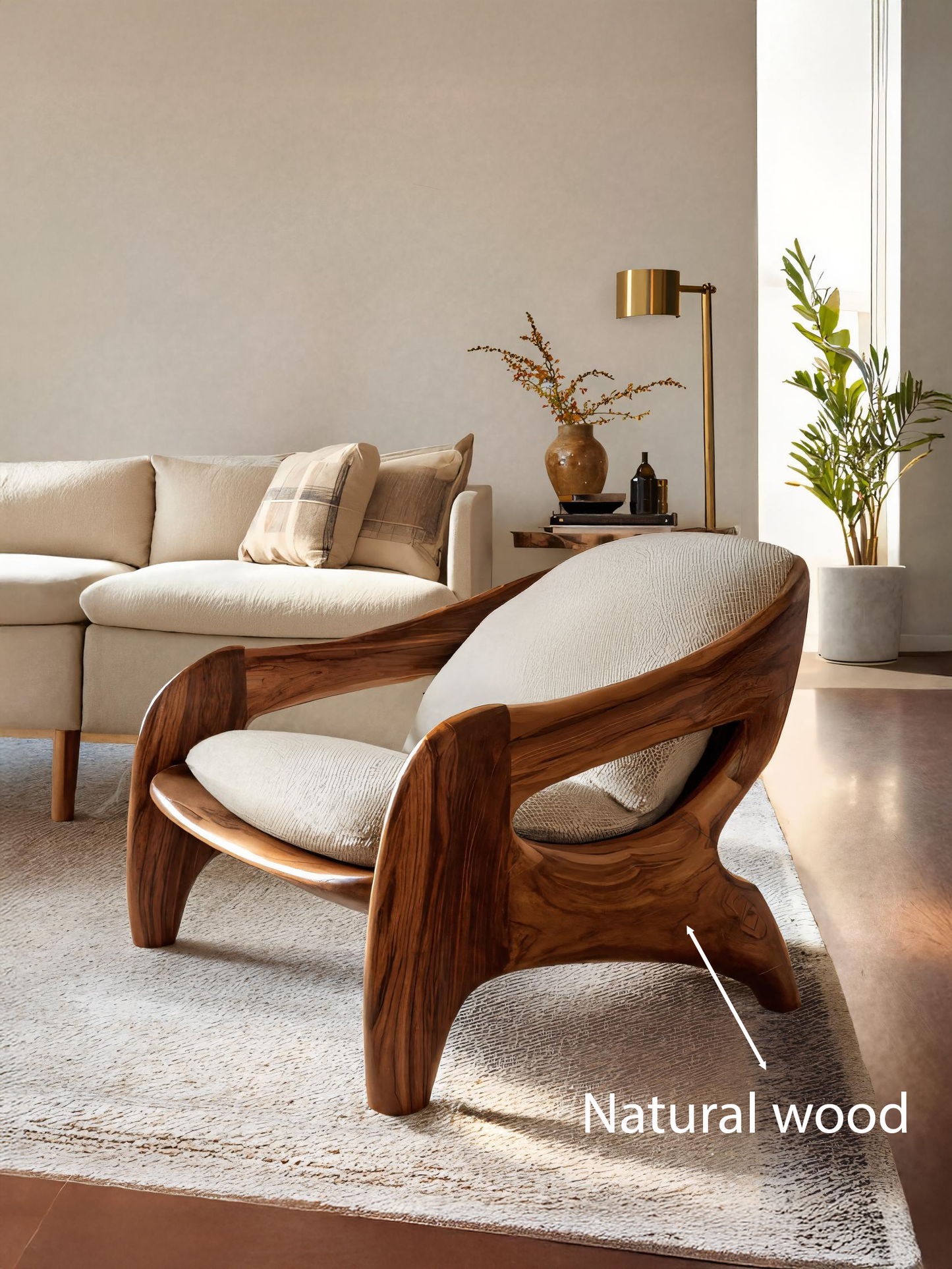 Modern Sculptural Accent Chair For Reading Corner