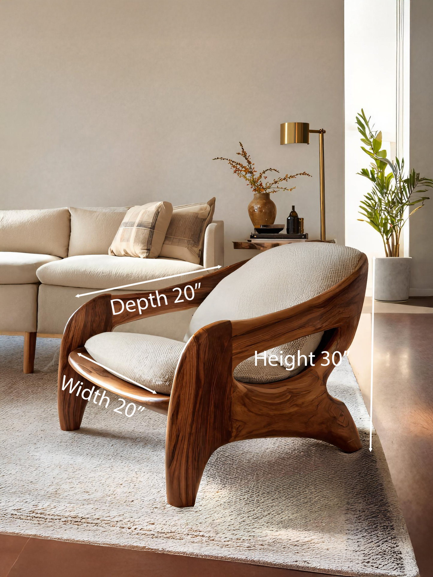 Modern Sculptural Accent Chair For Reading Corner