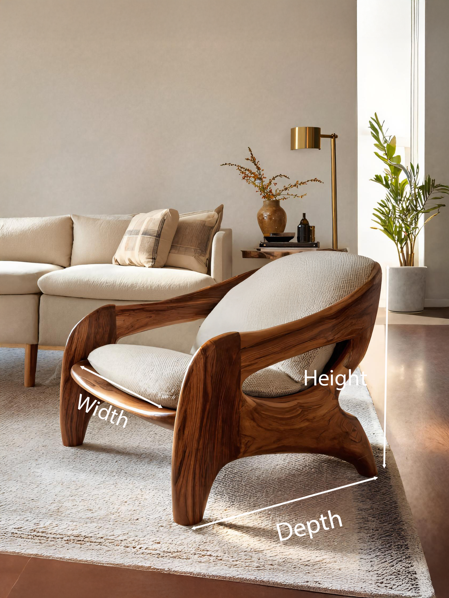 Modern Sculptural Accent Chair For Reading Corner