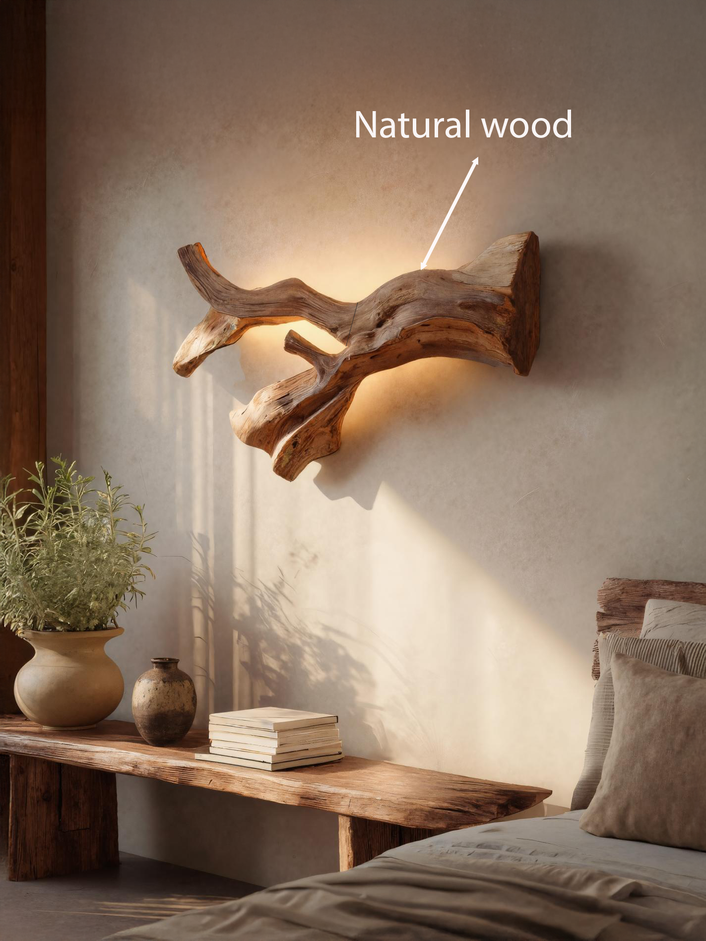 Rustic Natural Wall Lamp For Hallway