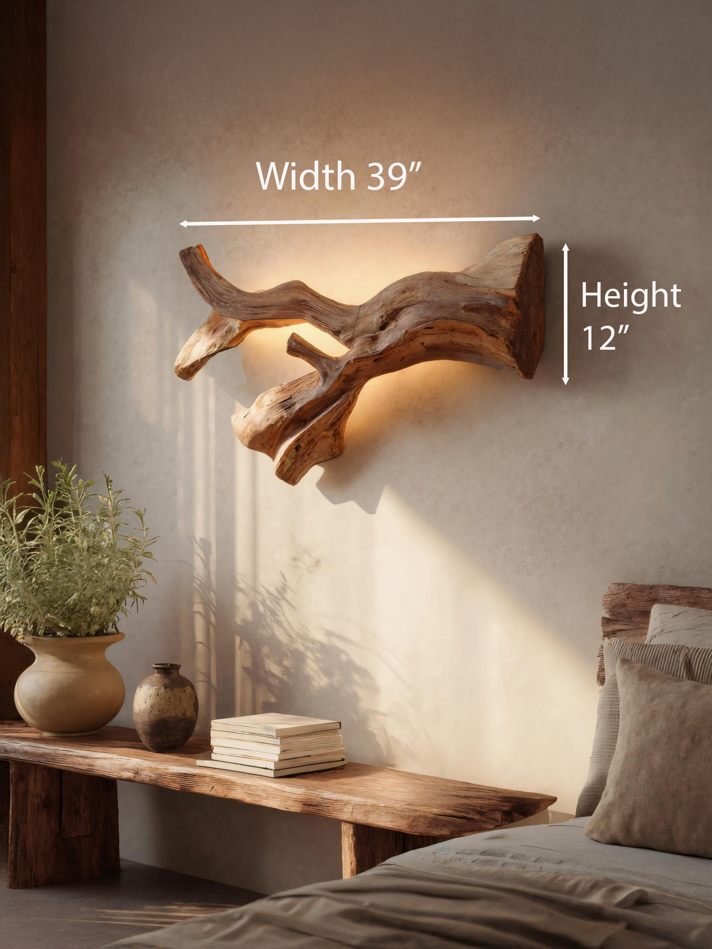 Rustic Natural Wall Lamp For Hallway