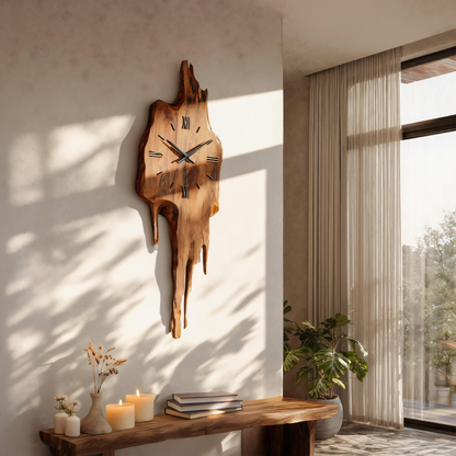 Handmade Wall Clock With Floating Edge For Living Room