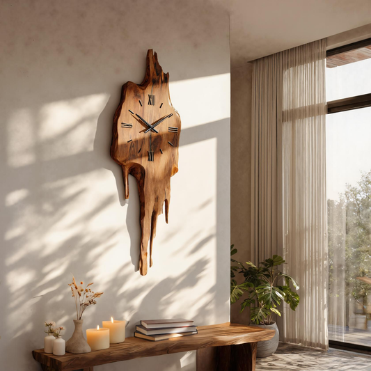 Handmade Wall Clock With Floating Edge For Living Room