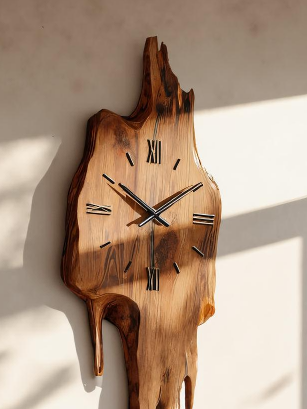Handmade Wall Clock With Floating Edge For Living Room