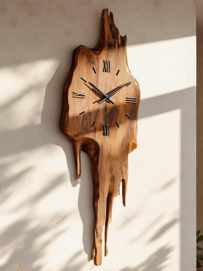 Handmade Wall Clock With Floating Edge For Living Room