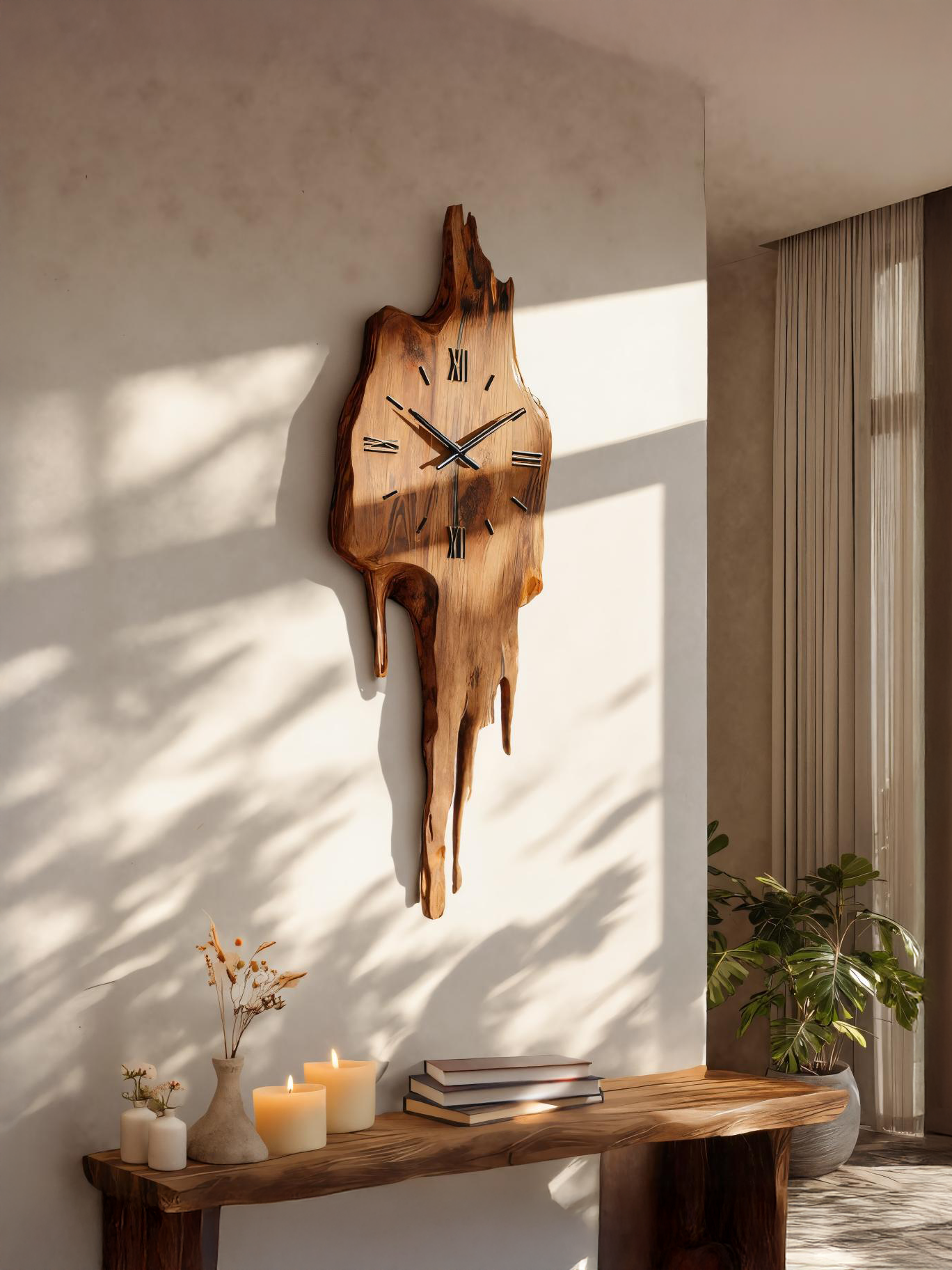 Handmade Wall Clock With Floating Edge For Living Room