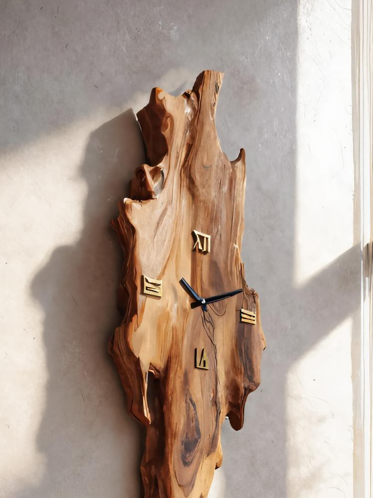 Rustic Wall Clock With Natural Edge Design For Bedroom