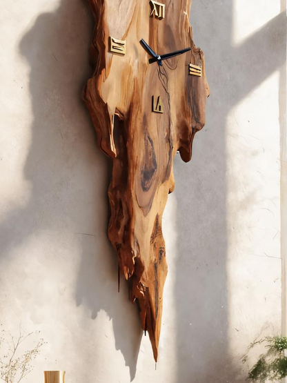 Rustic Wall Clock With Natural Edge Design For Bedroom