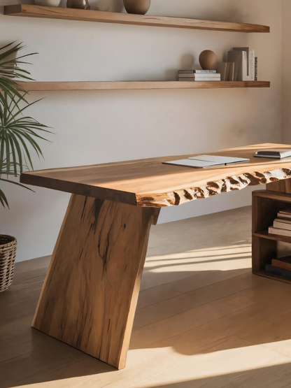 Modern Desk With Storage Shelf For Home Workspace