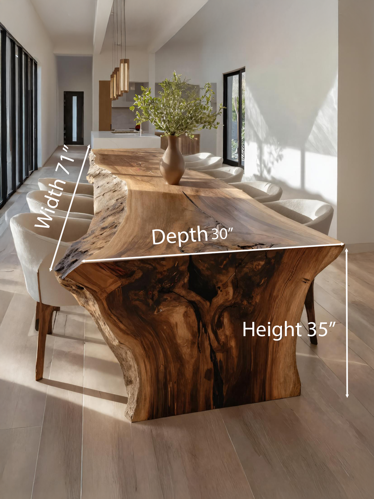 Handmade Live Edge Dining Table For Dining Room