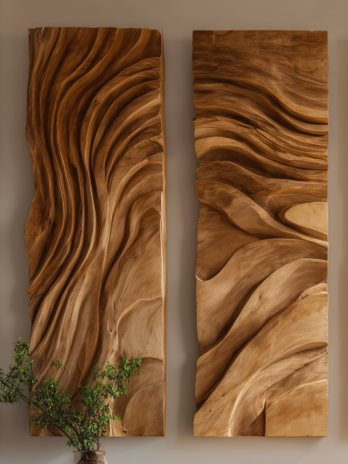 Artistic Wall Art Set With Wave Design For Living Room