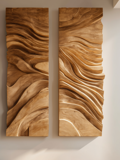 Artistic Wall Art Set With Wave Design For Living Room