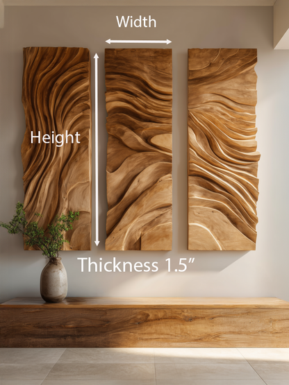 Artistic Wall Art Set With Wave Design For Living Room