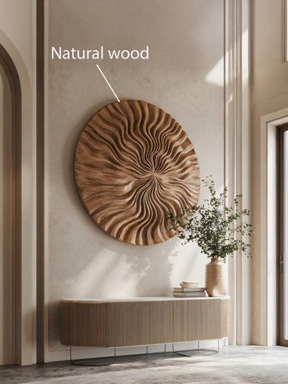 Round Wall Art With Wave Design For Entryway
