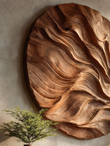 Round Carved Wall Sculpture For Living Room