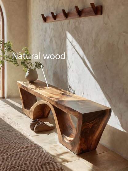 Modern Sculptural Bench With Organic Curves For Living Room