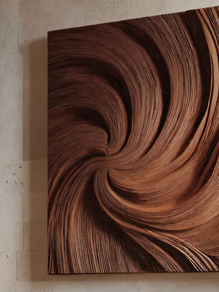 Modern Wall Art Panel With Wave Design For Living Room