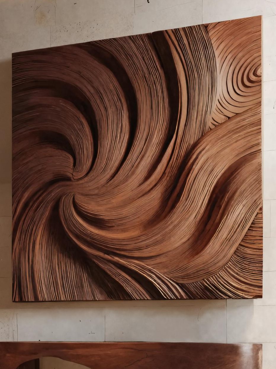 Modern Wall Art Panel With Wave Design For Living Room