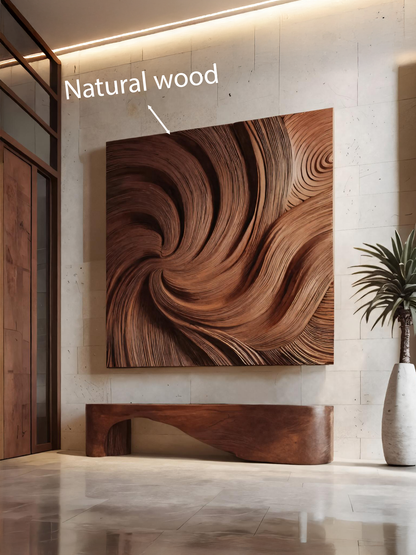 Modern Wall Art Panel With Wave Design For Living Room