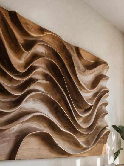 Modern Wall Art With Wave Design For Living Room