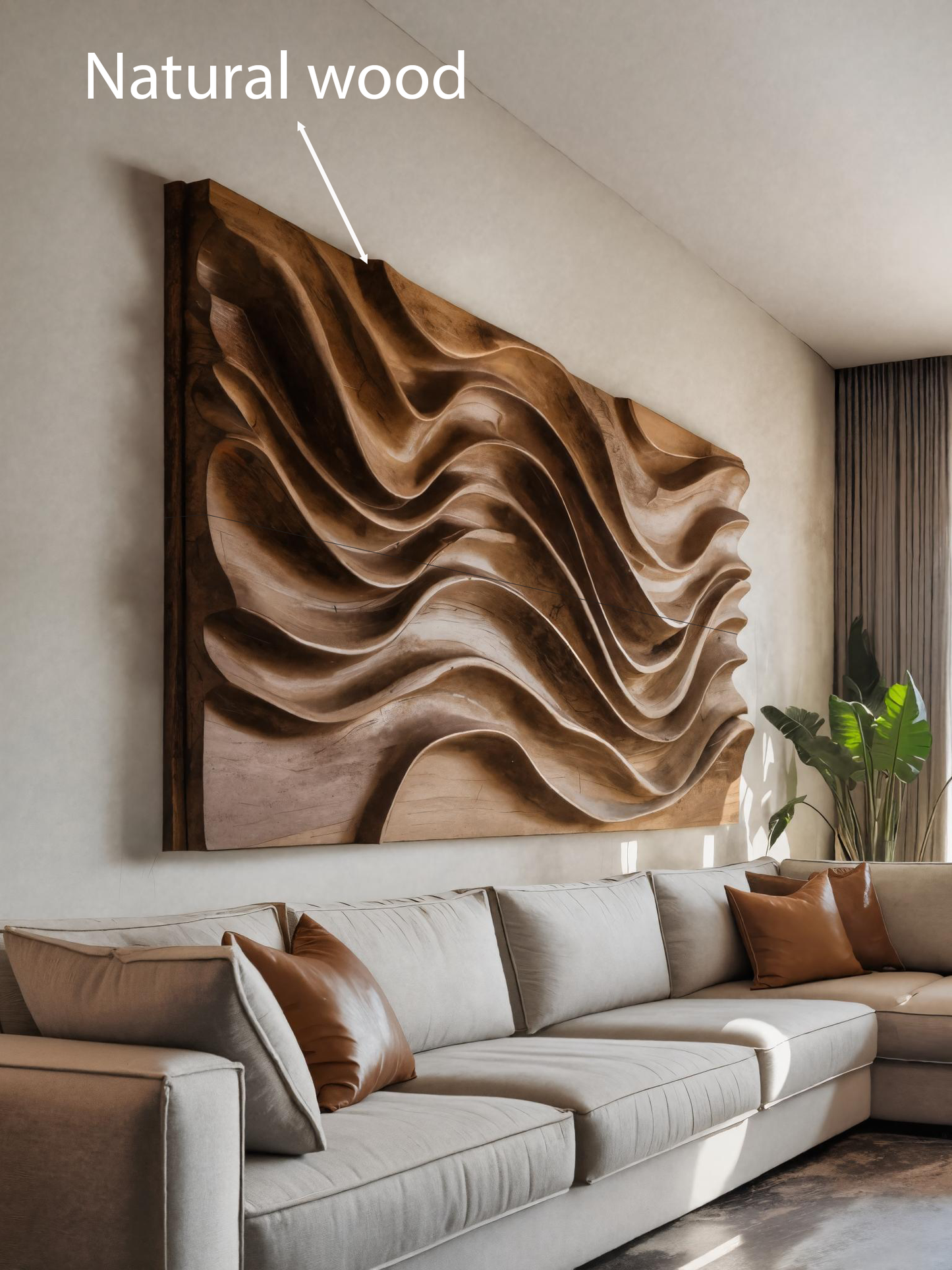 Modern Wall Art With Wave Design For Living Room