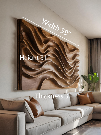 Modern Wall Art With Wave Design For Living Room